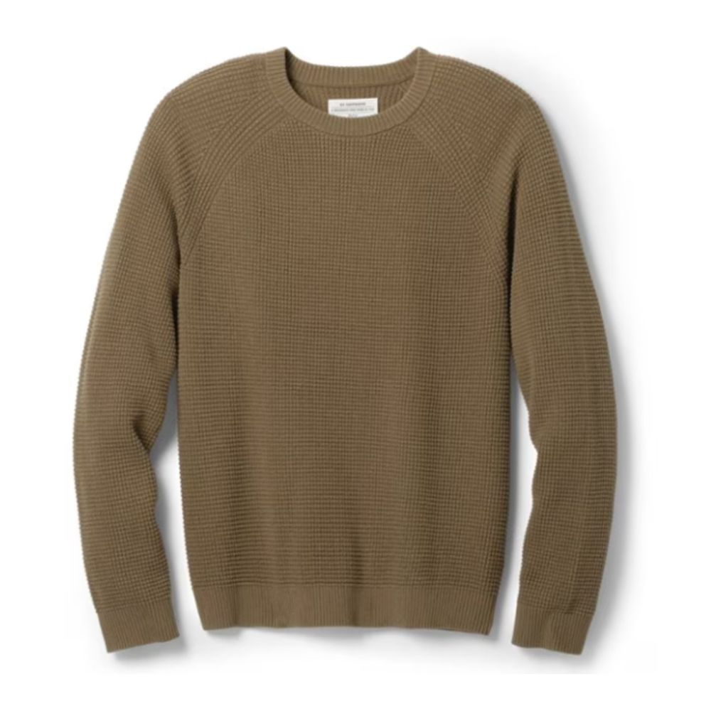 Sanctuary Mocha Waffle Knit Scoop Neck Long Sleeve Pullover Sweater L